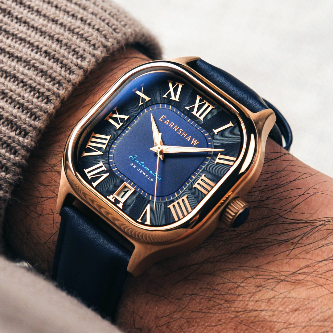 Coussin Automatic Rose Gold / Blue Genuine Leather | Blue Dial
