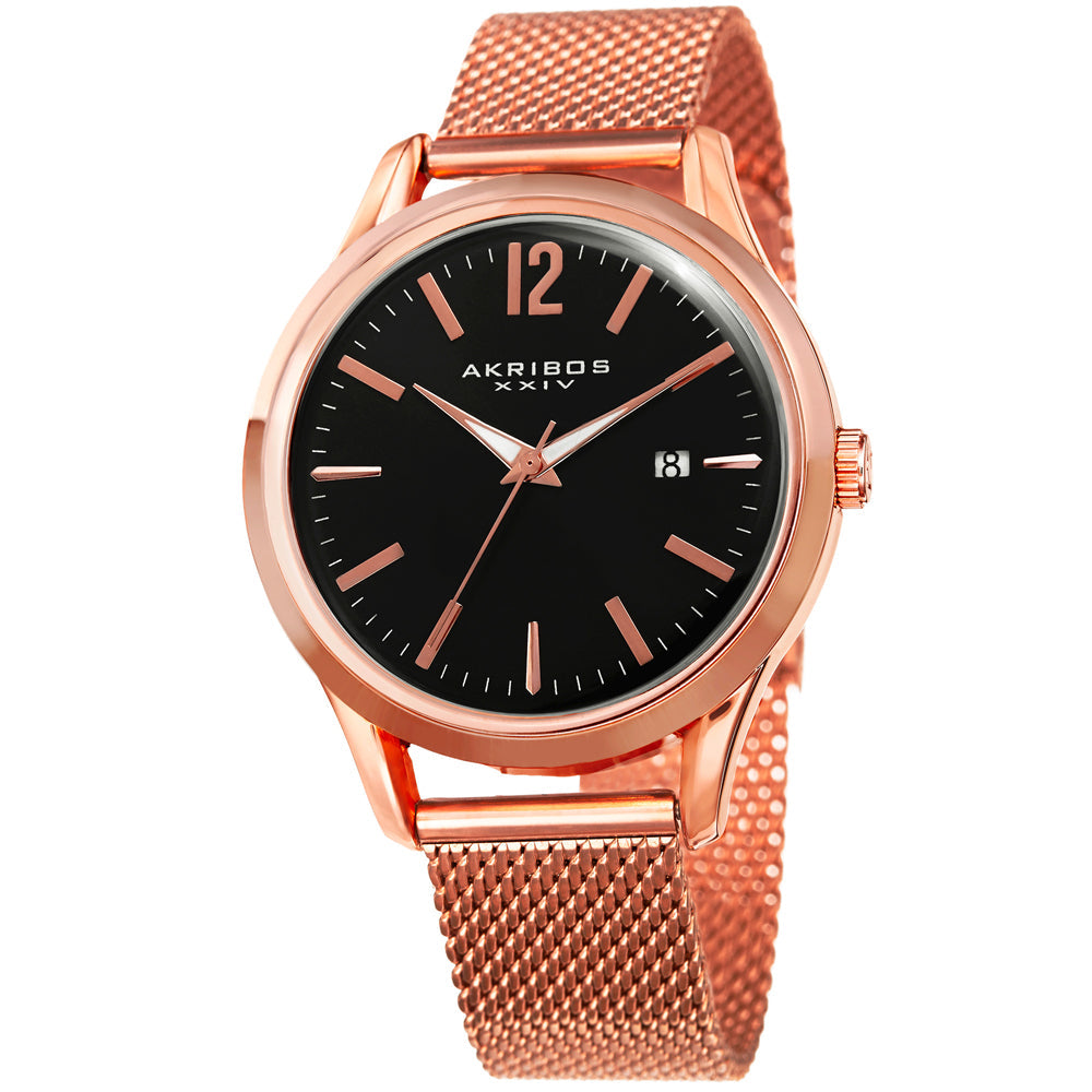 Casual-AK920RG Rose Gold/Stainless Steel | Black Dial