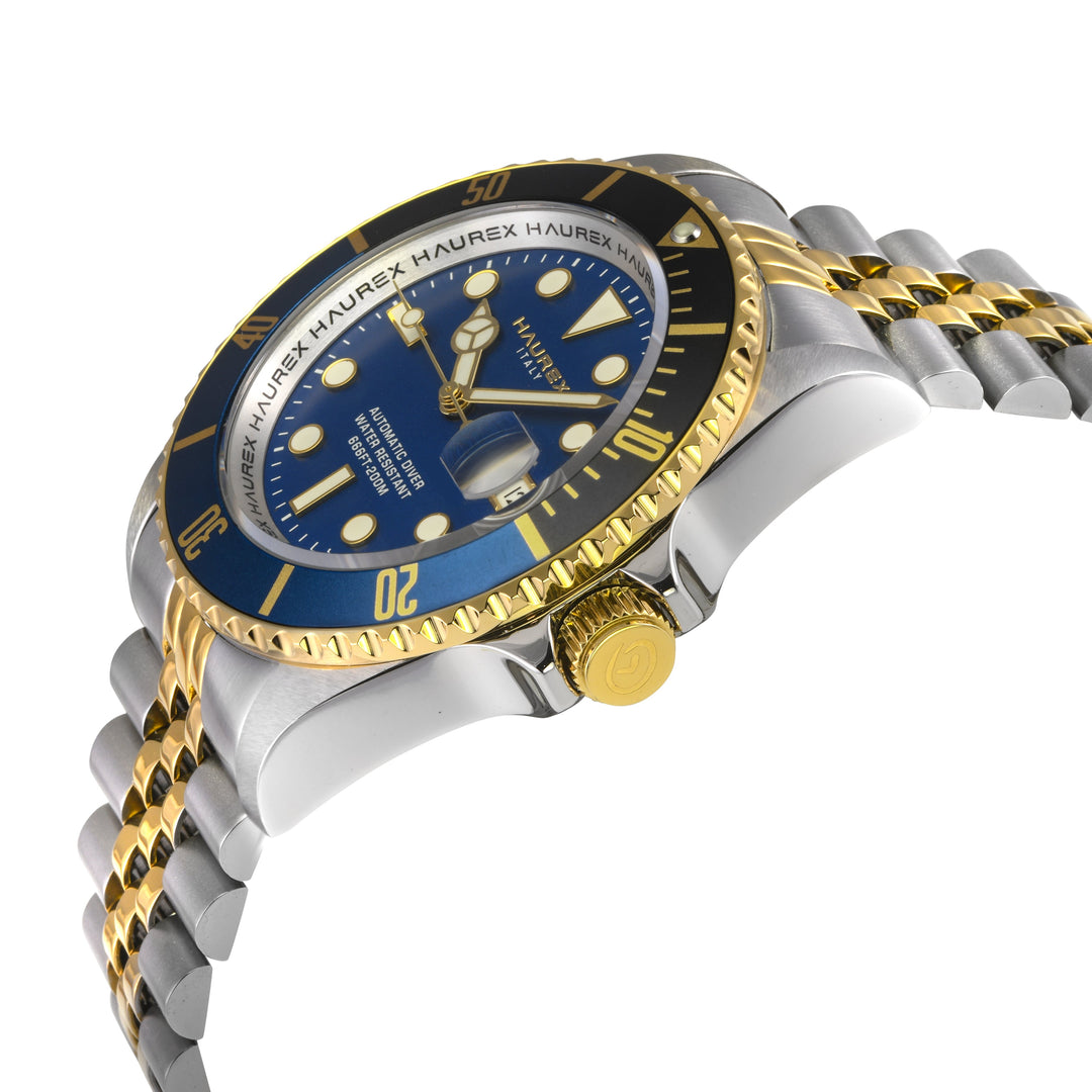 Eterno SS/IPYG Case, Black/Blue Bezel, Blue Dial,  SS/IPYG Two toned Stainless S