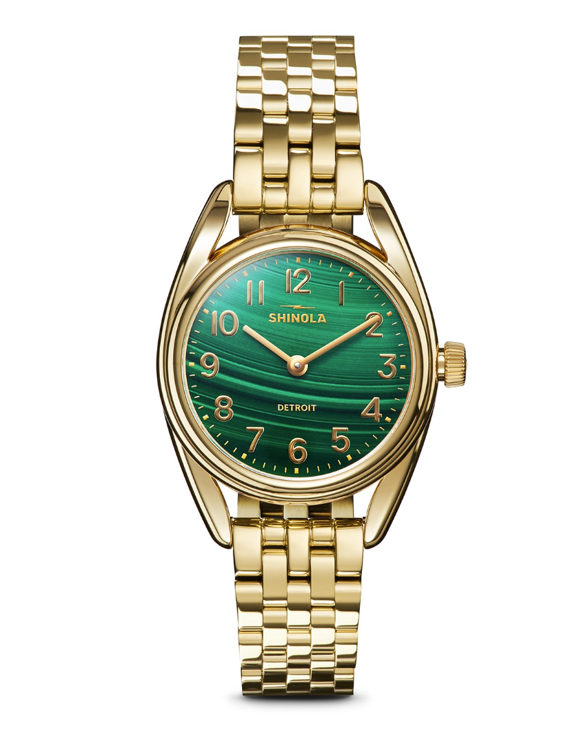 Watch: Derby 2H 30.5mm, Gold Bracelet Green Dial