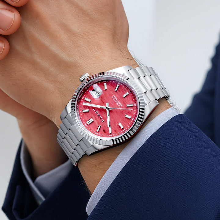 Marcel Automatic Lapidary Limited Edition Pink / Stainless Steel | Pink Dial