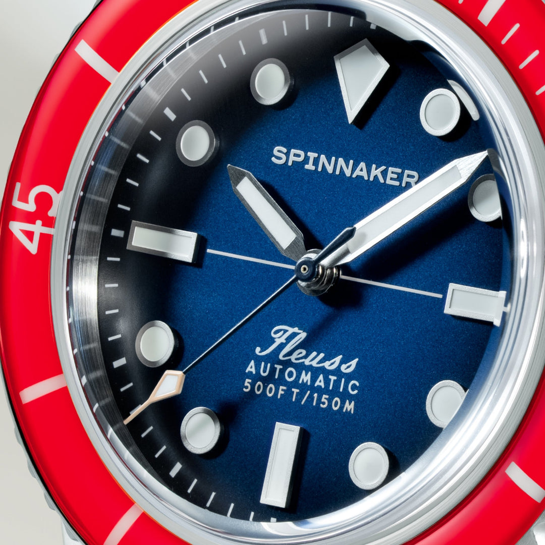 Fleuss 40 Automatic Red & Blue / Stainless Steel Blue Dial