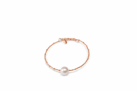 18K Gold Pearl Bangle