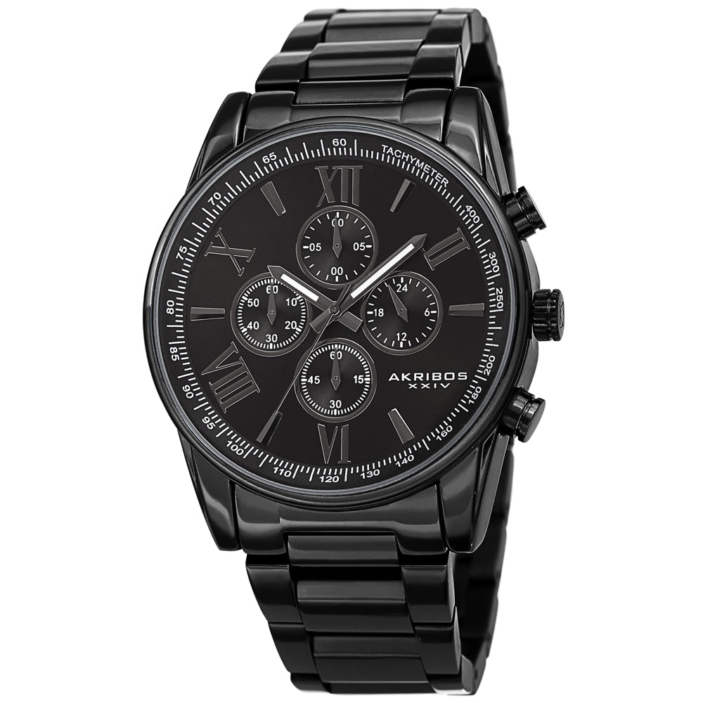 AK1072BK-Casual Black/Stainless Steel | Black Dial