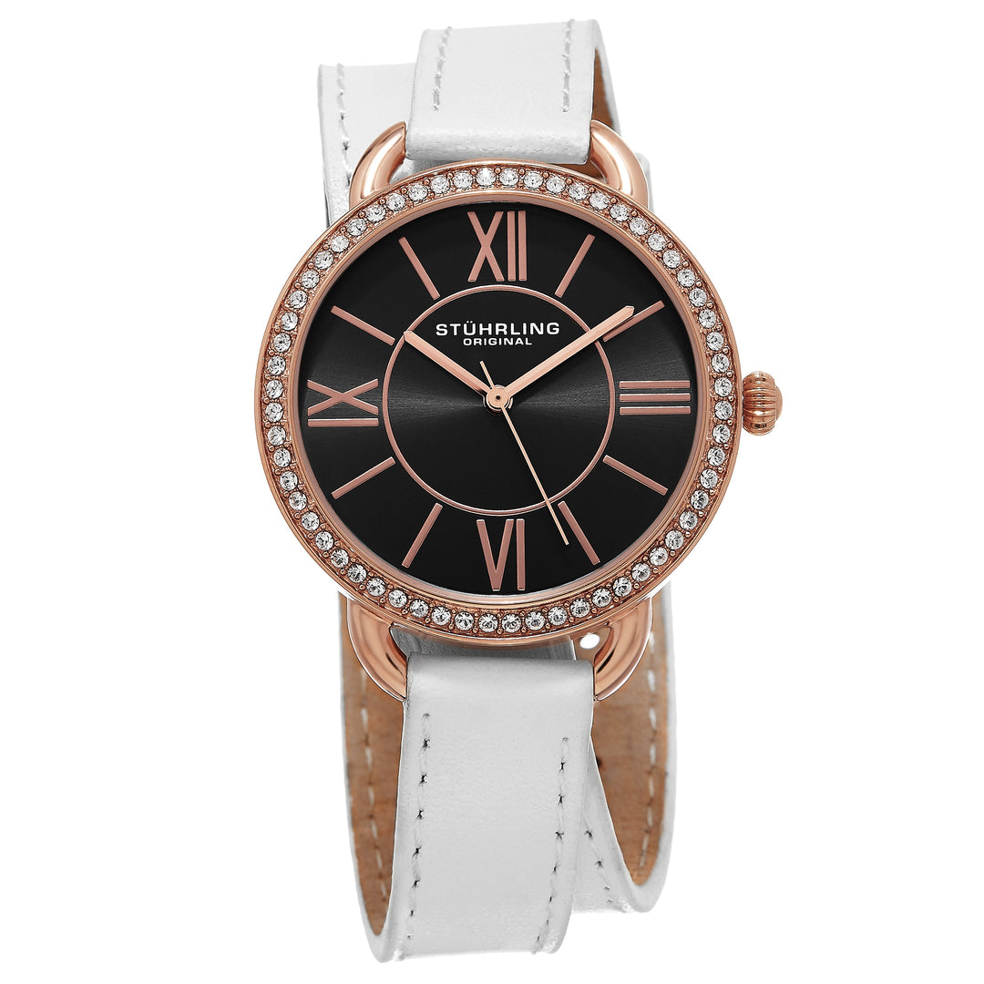 Vogue White Leather | Black Dial