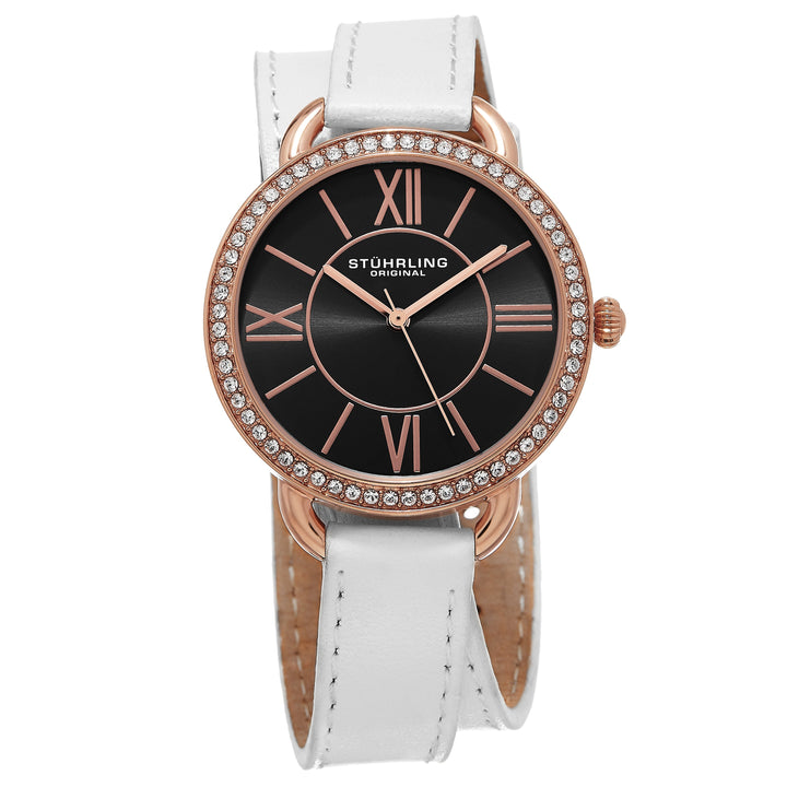 Vogue White Leather | Black Dial