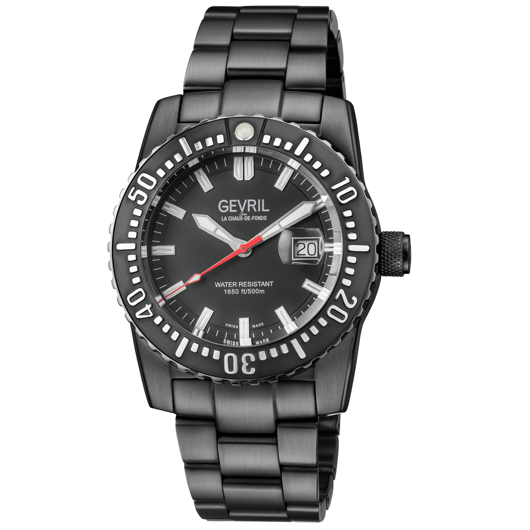 Canal Street Gevril Men's Selita SW200 Diver WAtch | Black Dial