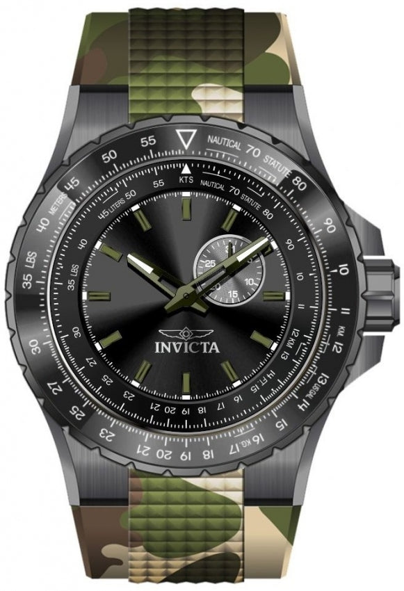 Aviator Men Black Dial / Multicolor Silicone Strap Black Dial
