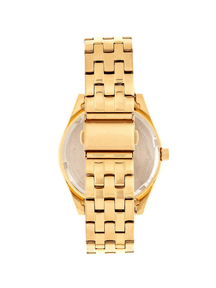 Gann Bracelet Watch w Day/Date Gold/White | White Dial