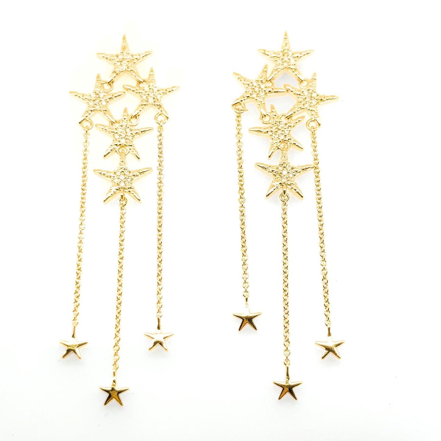 Dangling Diamond Star Earrings