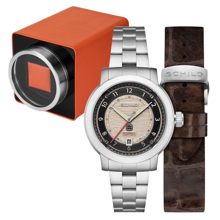 Heinrich Swiss Automatic Limited Edition Watch Winder Set Grey / Stainless Steel