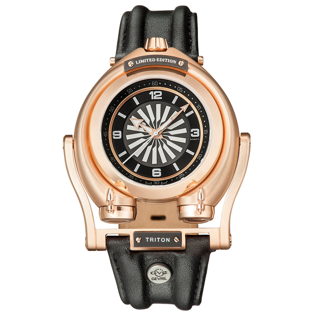 Triton GV2 by Gevril Triton Automatic Swiss Made Triton swinging lugs watch Blac