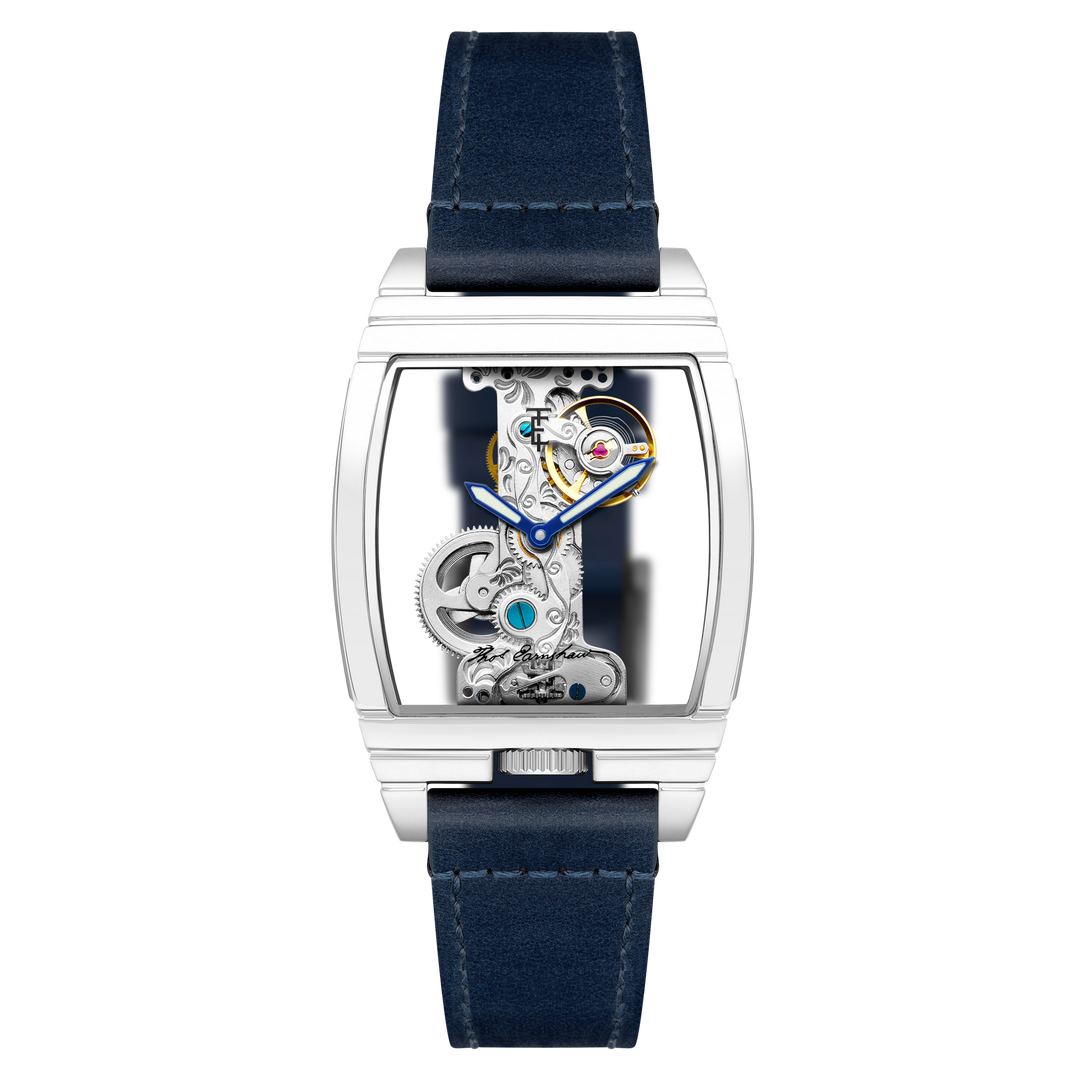 Discovery Wolver Bridge Mechanical Blue / Genuine Leather | Transparent Dial
