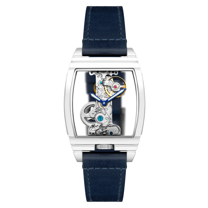 Discovery Wolver Bridge Mechanical Blue / Genuine Leather | Transparent Dial