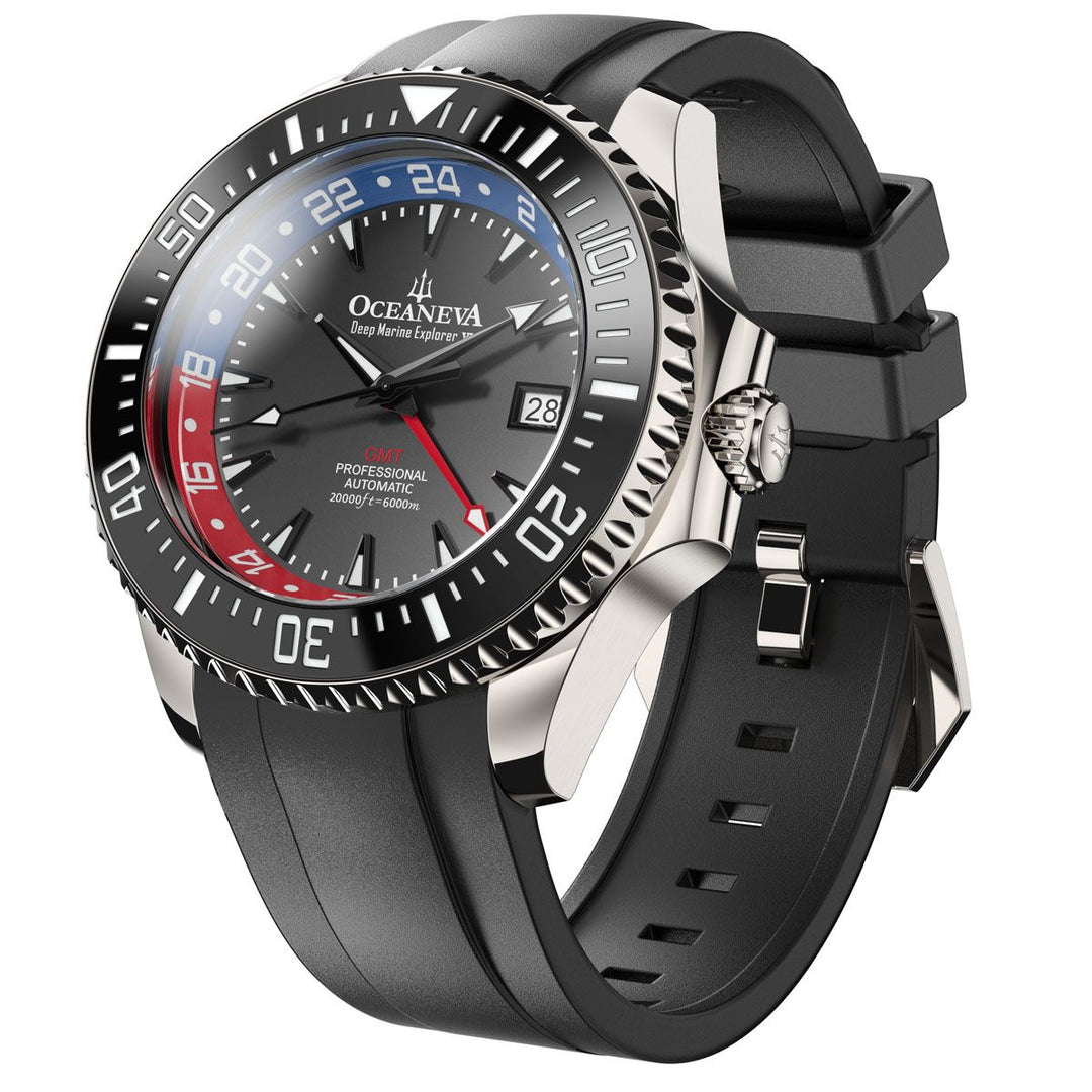 Deep Marine Explorer VI 6000M - GMT True Dive Blue/RedGMT Black Dial