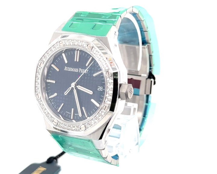 Audemars Piguet ROYAL OAK 34MM LIGHT BLUE DIAL STAINLESS STEEL DIAMOND BEZEL 77451ST.ZZ.1361ST.03 LADIES WATCH