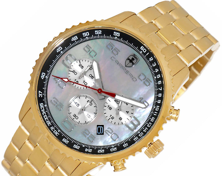 Aureum-MB Goldtone/Brown-Black Brown Mother-of-Pearl Dial