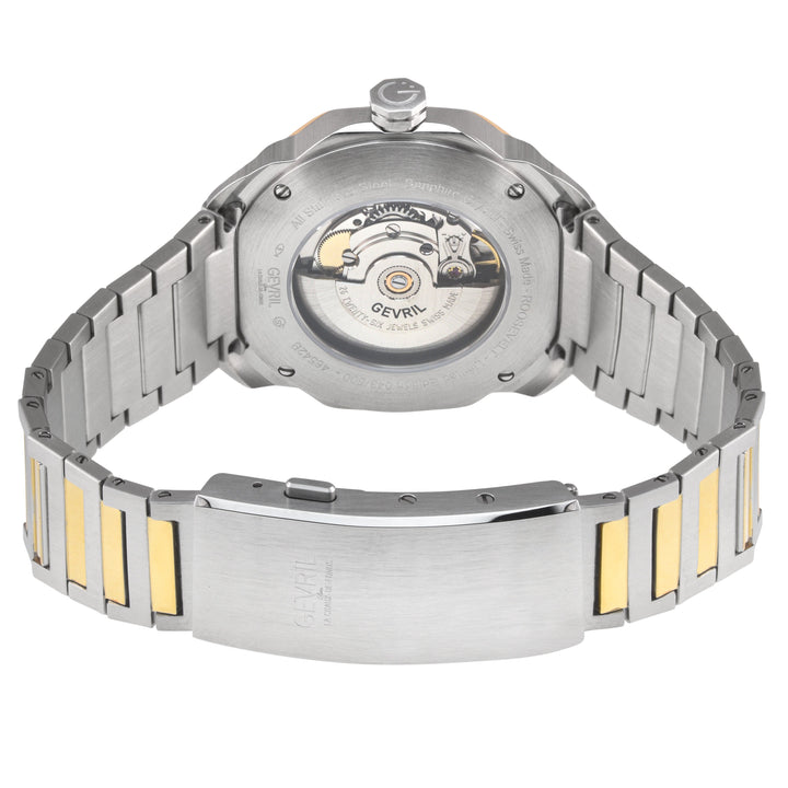 Roosevelt Gevril SS Case, IPYG Bezel, Green checkered dial, SS Bracelet. | Green