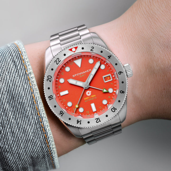 Croft 39 GMT Automatic Red / Stainless Steel | Red Dial