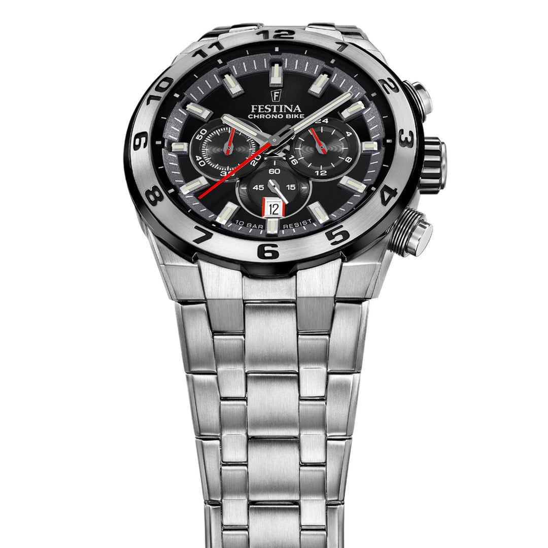 Chrono Bike Black / Stainless steel Black Dial