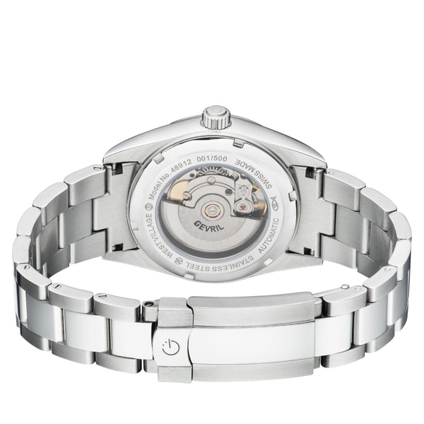 West Village Gevril Sellita SW200 Swiss Made Automatic Watch Red magnify date sa