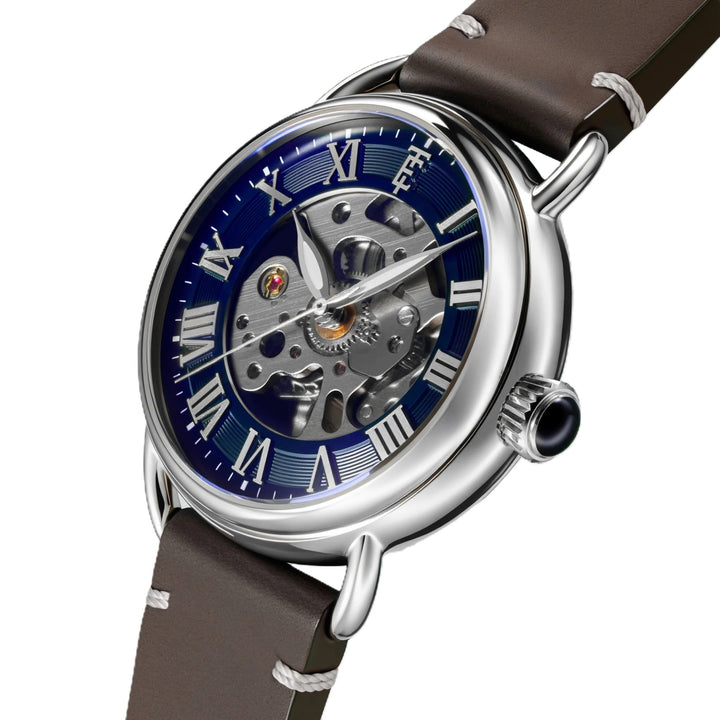 Investigator 40 Sapphire Blue  / Brown Leather Strap Blue Dial