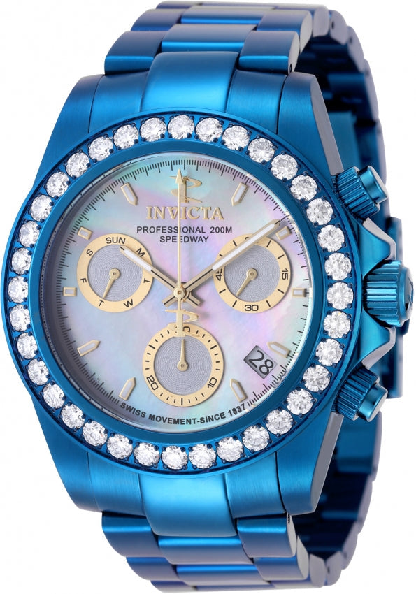 Elite Diamond Gray Mother-of-Pearl dial / Blue Stainless Steel Bracelet Gray Mot