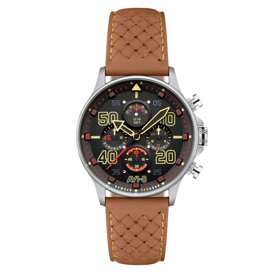 Coningham Chronograph Black / Leather Black Dial