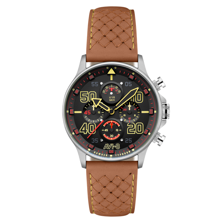 Coningham Chronograph Black / Leather Black Dial