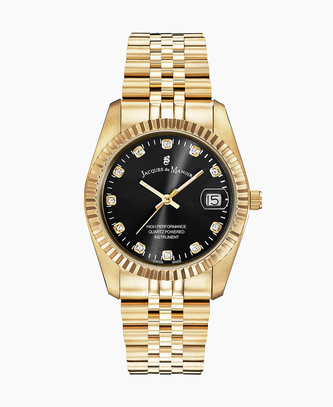Inspiration Gold Stainless Steel Bracelet Black Dial