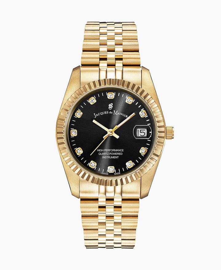 Inspiration Gold Stainless Steel Bracelet Black Dial