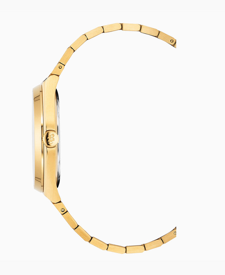 Horizon Gents Black dial, gold stainless steel bracelet Black Dial