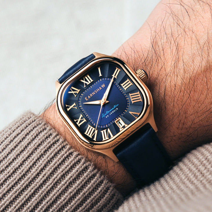 Coussin Automatic Rose Gold / Blue Genuine Leather | Blue Dial