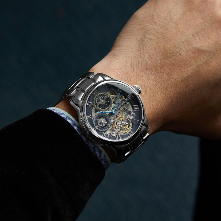 Longitude Automatic Skeleton Watch Grey & Stainless Steel / Solid bracelet Gray 