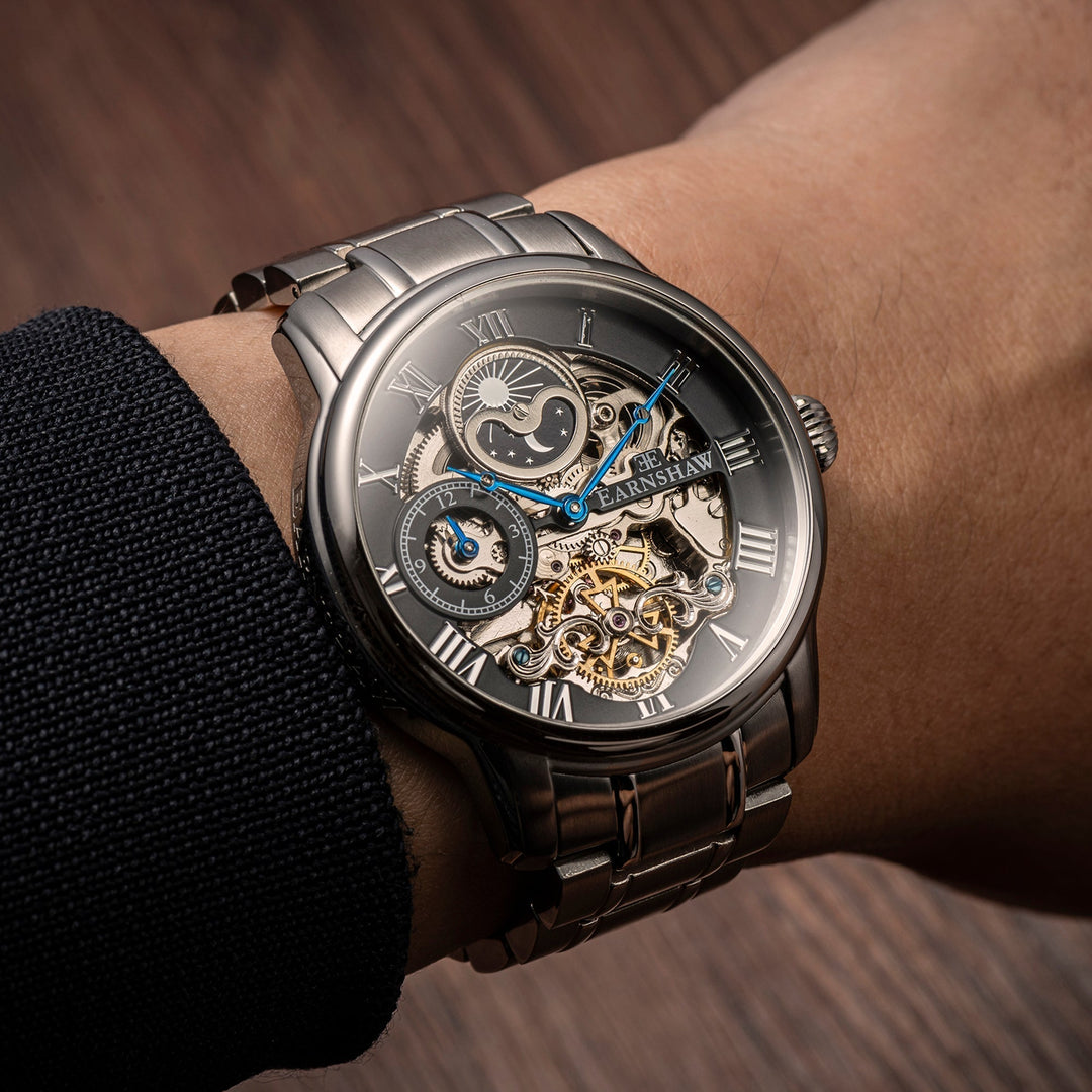 Longitude Automatic Skeleton Watch Grey & Stainless Steel / Solid bracelet Gray 