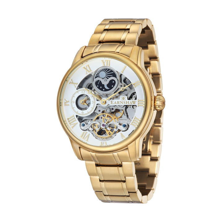 Longitude Automatic Skeleton Watch White & Ionic Plating Gold / Solid bracelet |