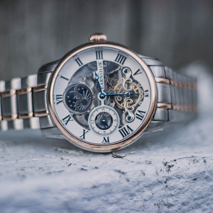 Longitude Automatic Skeleton Watch White & Two Tones Ionic Plating / Solid brace