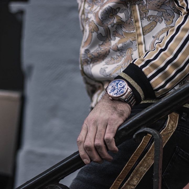 Longitude Automatic Skeleton Watch White & Two Tones Ionic Plating / Solid brace