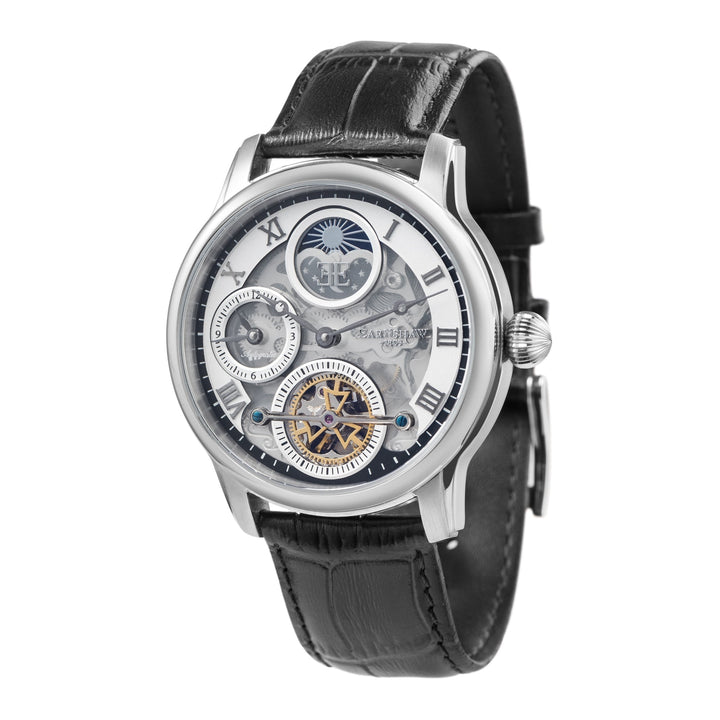Longitude (Shadow Automatic) Automatic Skeleton Watch Silver White & Black / Gen