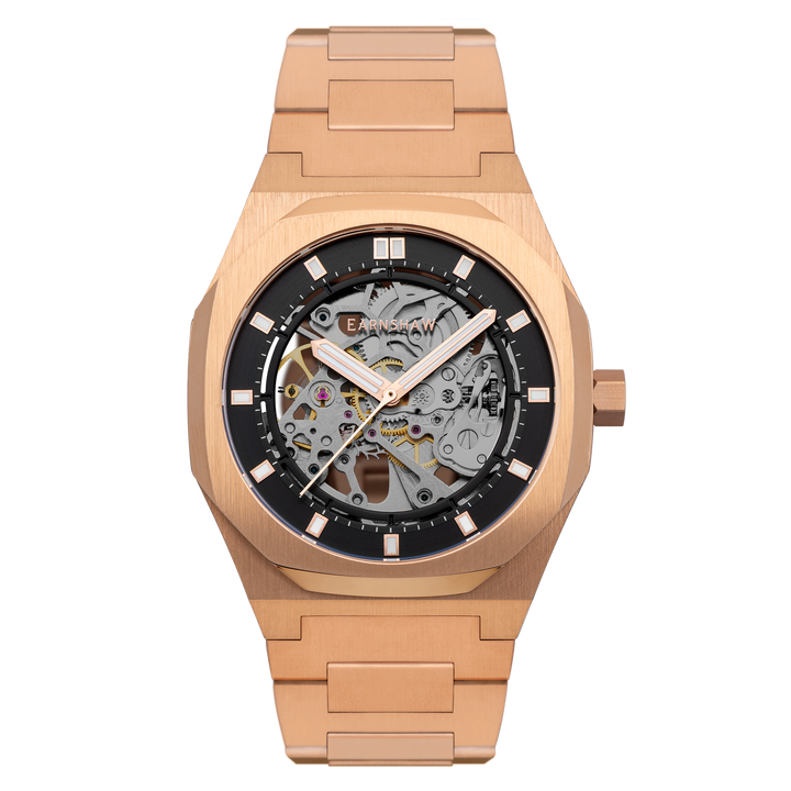Drake Skeleton  Automatic Black / Rose / Stainless Steel | Black Dial