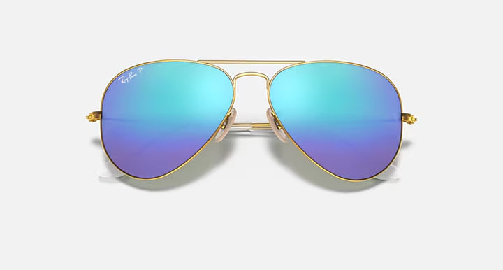 AVIATOR FLASH LENSES MENS / MATTE GOLD - BLUE MIRROR POLAR |  Dial