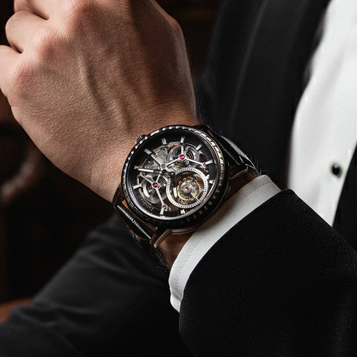 Engineer Parsons Tourbillon Limited Edition Black & Silver / Leather Black Dial