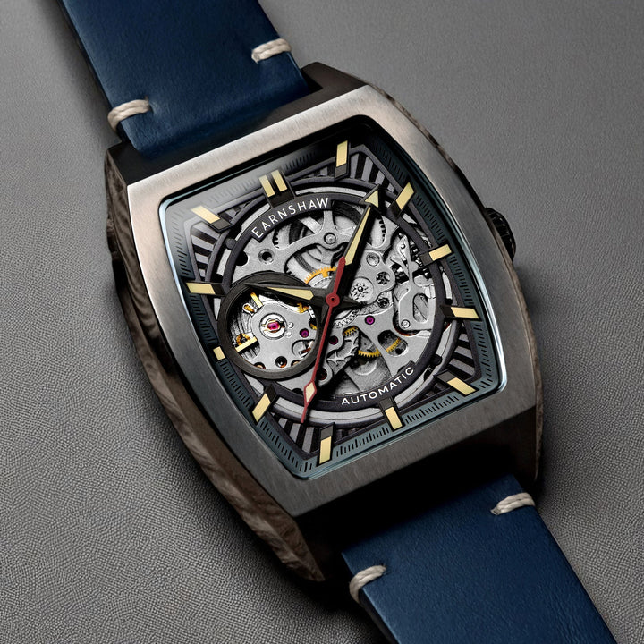 Heritage Wellington Skeleton Automatic Grey / Genuine Leather Grey Dial