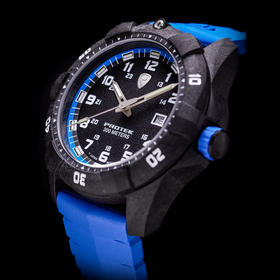 Carbon Dive CARBON CASE/BLACK&BLUE DIAL/BLUE STRAP | Black Dial