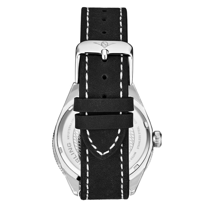 Monaco Black/Leather/Black Dial/Silver Case | Black Dial