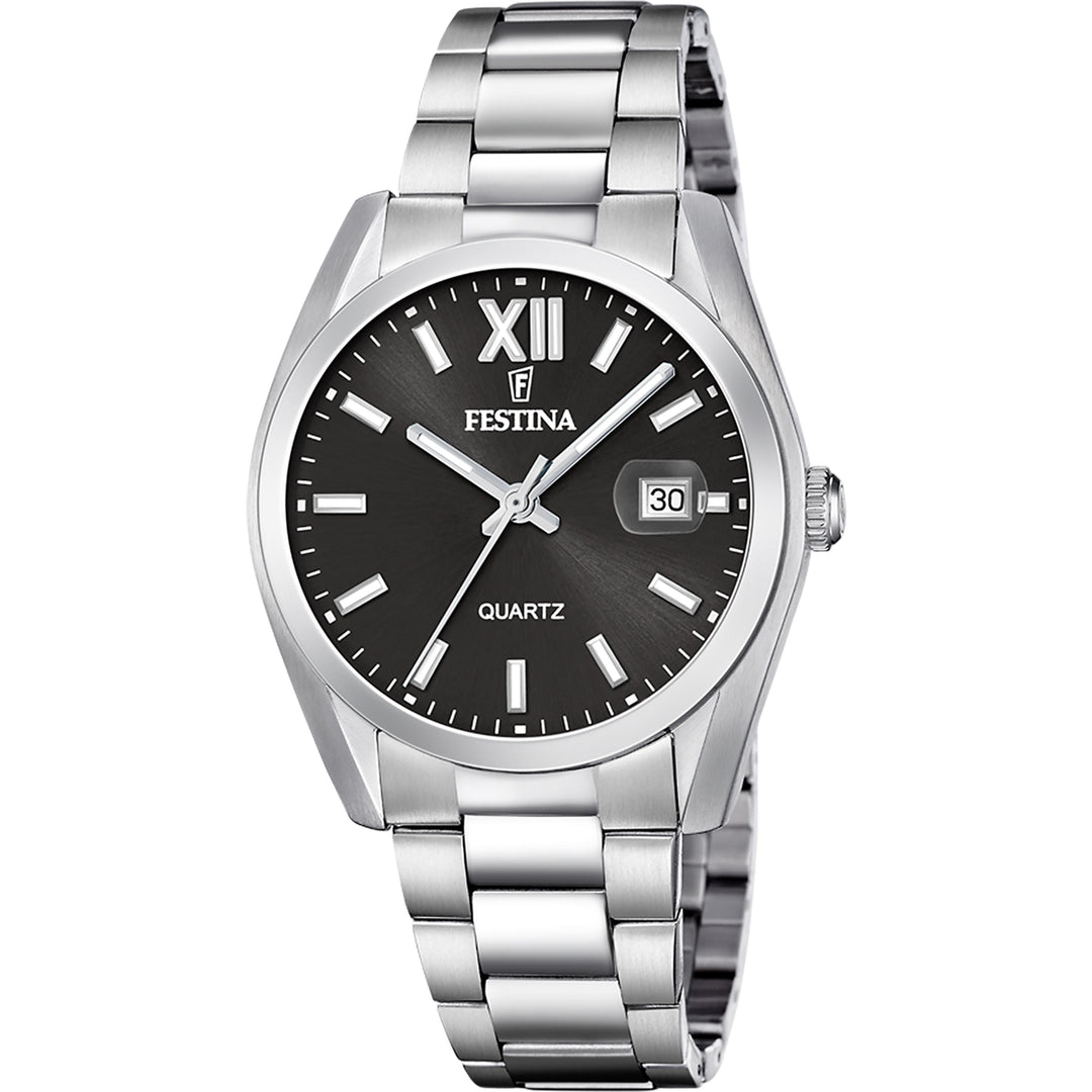 Acero clasico Black / Stainless Steel Black Dial
