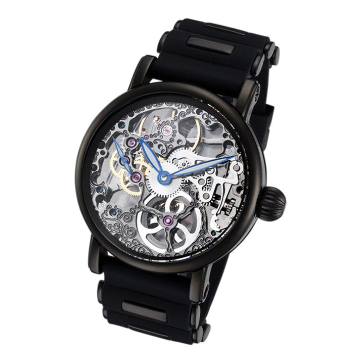 Skeleton Series black steel/silver | Silver Dial