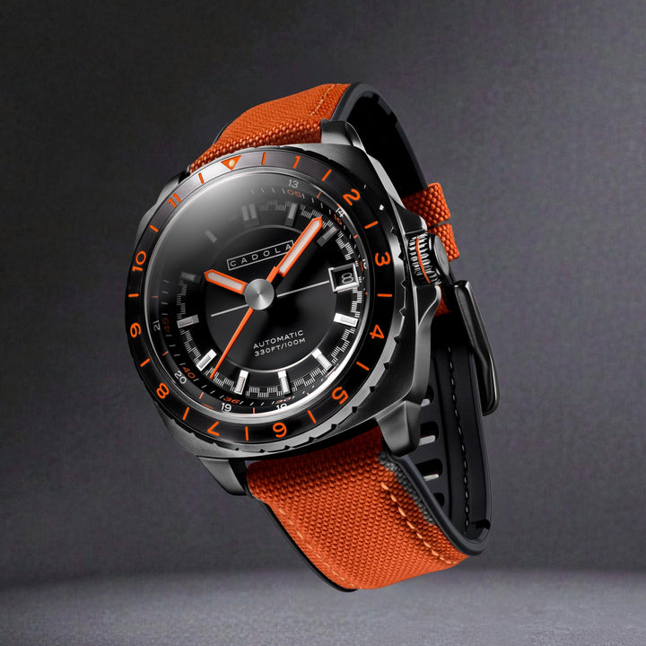 Overdrive Automatic Black / Orange Canvas Black Dial