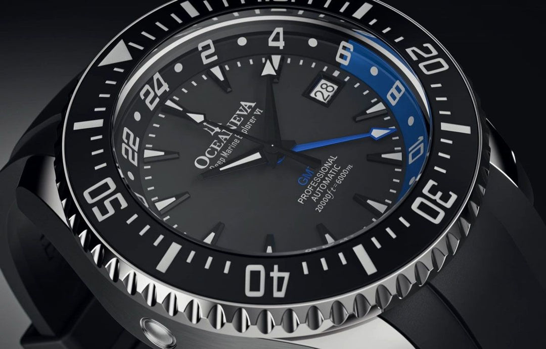 Deep Marine Explorer VI 6000M - GMT True Dive Black/BlueGMT Black Dial