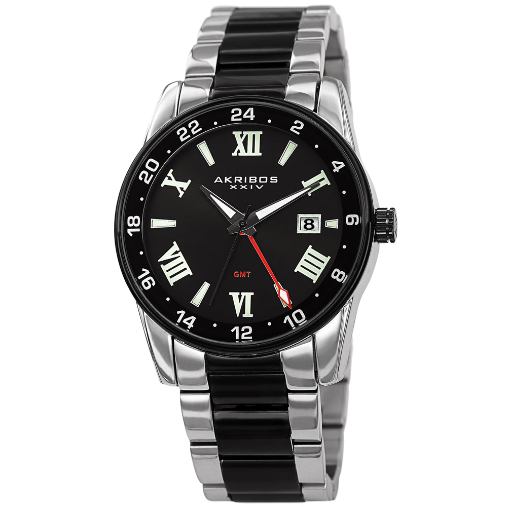 AK1055TTB-Casual Silver/Stainless Steel | Black Dial